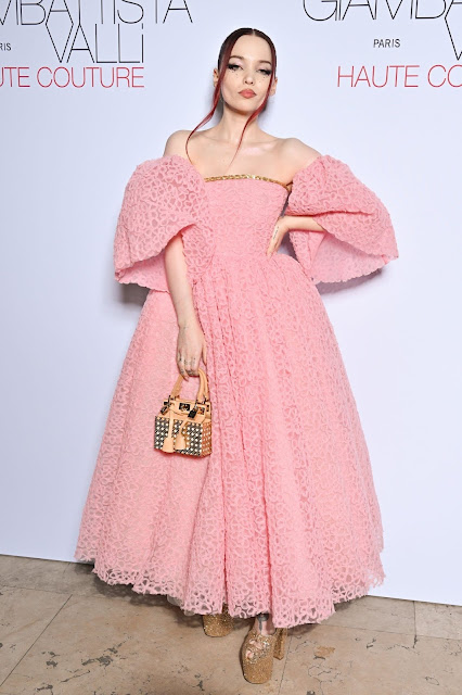 Dove Cameron Beautiful in Pink Dress at Giambattista Valli Haute Couture Spring Summer 2023