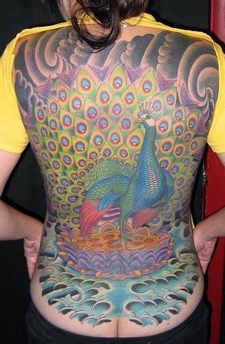 Peacock Tattoo - Full back Tattoo Design For Girls