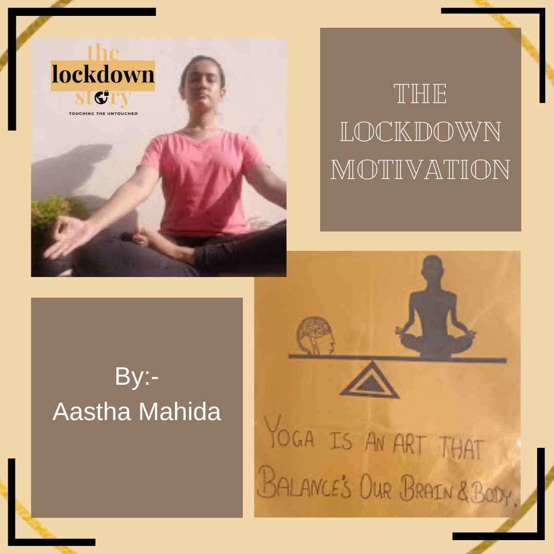 Picture of Aastha Mahida doing Yoga and explaining its benefits.
