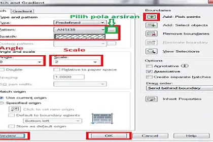 MEMBUAT BIDANG ARSIR DENGAN AUTOCAD