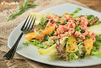 Ensalada de gambitas con naranja y estragón