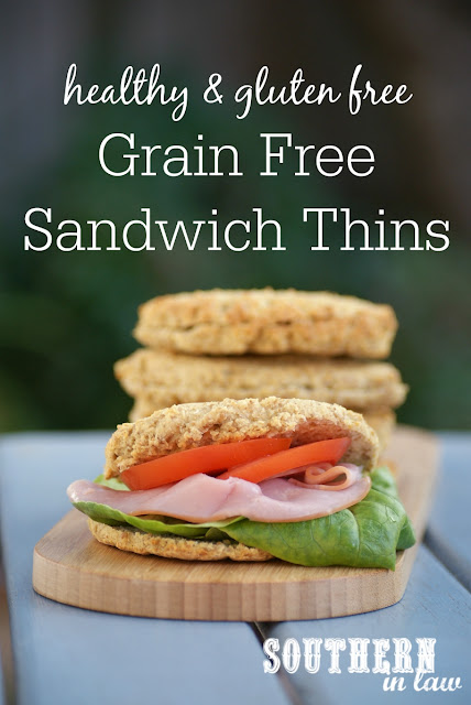 Healthy Grain Free Sandwich Thins Recipe | healthy paleo bread recipe, low carb, low fat, gluten free, grain free, high protein, clean eating friendly