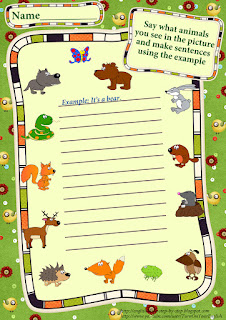 forest animals building simple sentences worksheet