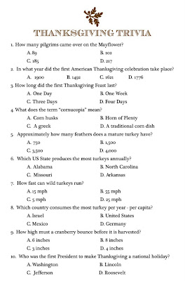 Prettie Parties Thanksgiving Trivia