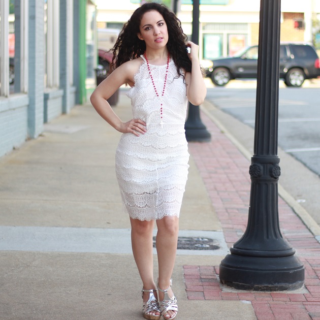 White Lace Dress for Spring