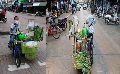 Viral! Di Tengah Pandemi Corona, Bocah Ini Kayuh Sepeda Jualan Sayur