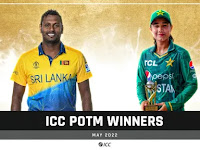 Angelo Mathews and Tuba Hassan crowned ICC Players of the Month for May.