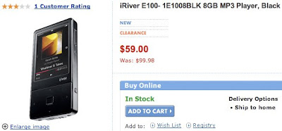 iRiver's 8GB E100 PMP Now Avialble for $59 