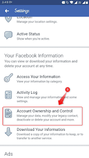 ফেসবুক অ্যাকাউন্ট মালিকানা এবং নিয়ন্ত্রণ