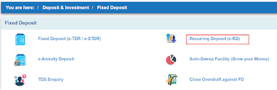 Close RD Account SBI Online Banking