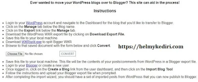 Cara import konten dari wordpress ke blogger