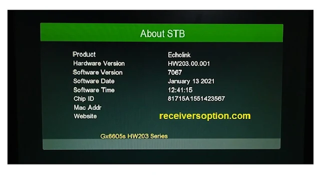 Download Software GX 6605s firmware Hw203.00.001 Receiver