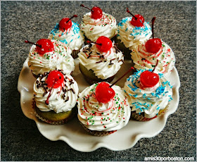 Cupcakes de Té Matcha y Pepitas de Chocolate