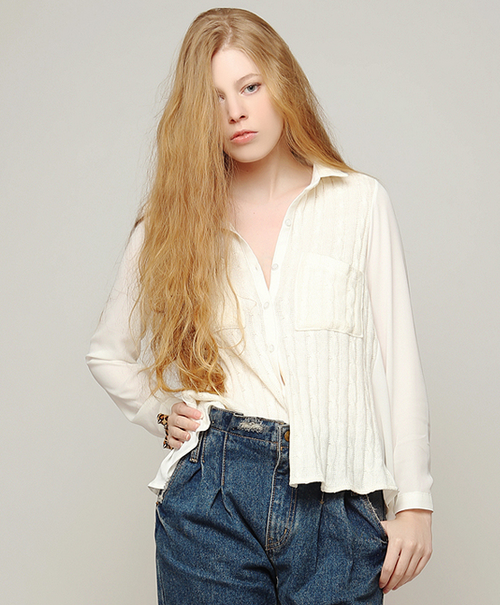 Knit Patched Blouse