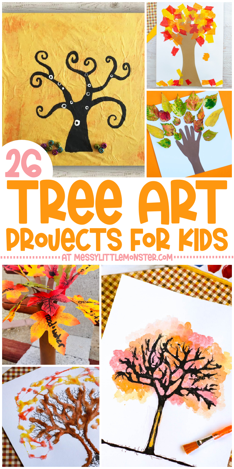 Paper Roll Printed Fall Handprint Tree - Arty Crafty Kids