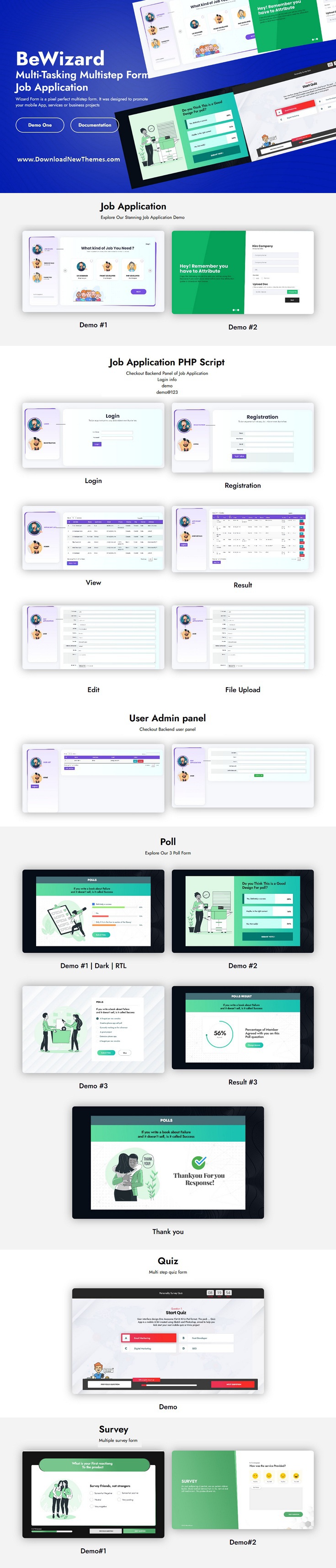 Survey Poll Quiz and Application Multistep Form