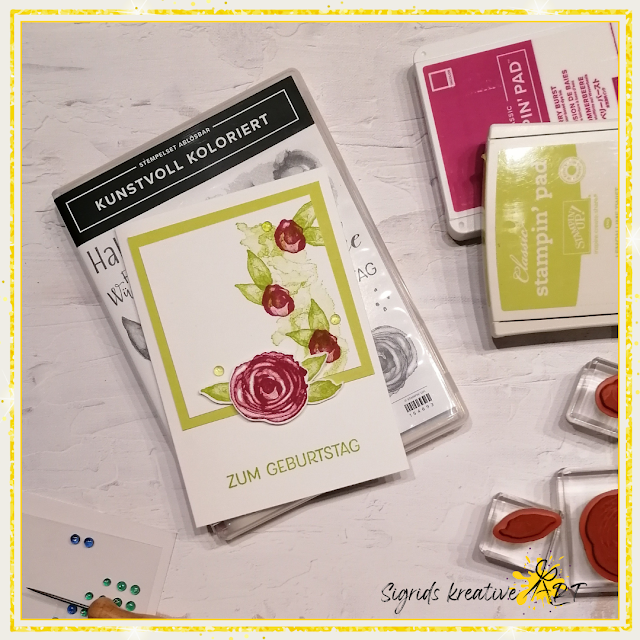 stampin up - karten basteln - kunstvoll koloriert - clean and simple - tutorial