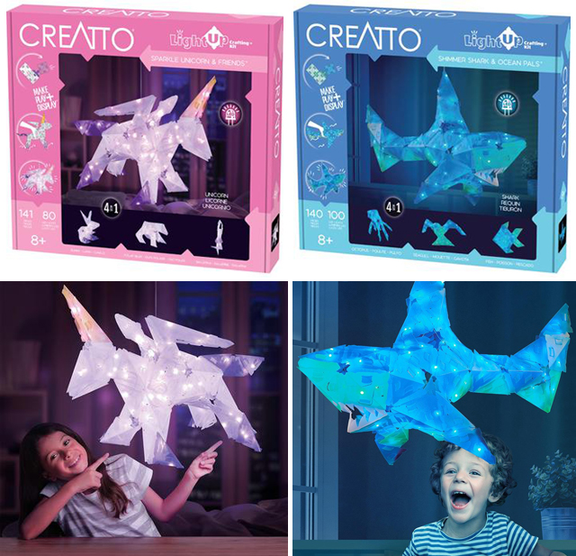 Creatto, creatto toys, unicorn light, shark light, light toys