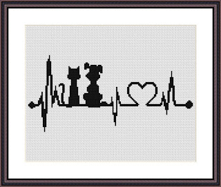 Animal cross stitch Cat & Dog pattern - Tango Stitch