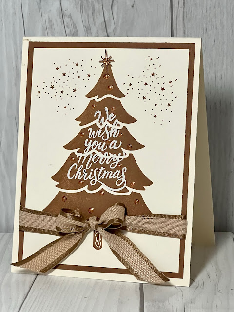 Christmas Tree - Themed card using Stampin' Up! Merriest Trees Stamp Set and Dies