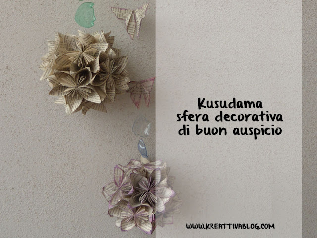 Kusudama sfera decorativa di buon aspicio 