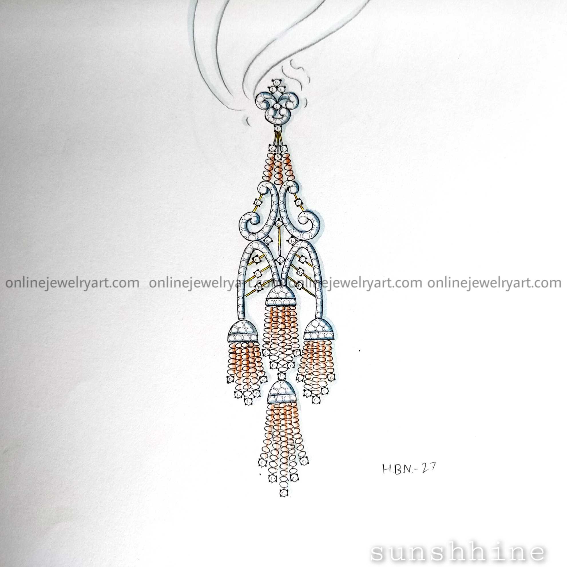 Simple Sponge Coral Earrings Sketch Outline @ Outline.pics