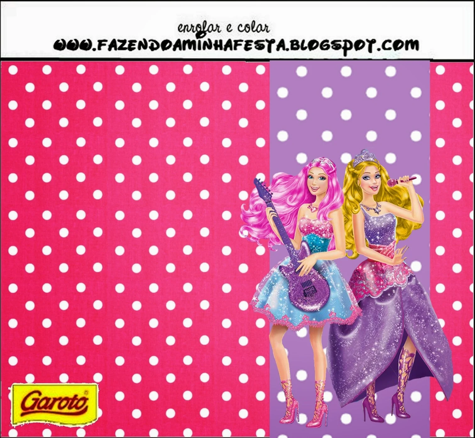 Barbie Rock Star Free Printable  Labels.