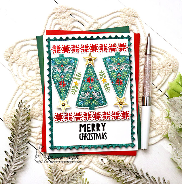 Christmas Tree Card by Larissa Heskett | Scandi Christmas Stamp Set and Framework Die Set by Newton's Nook Designs