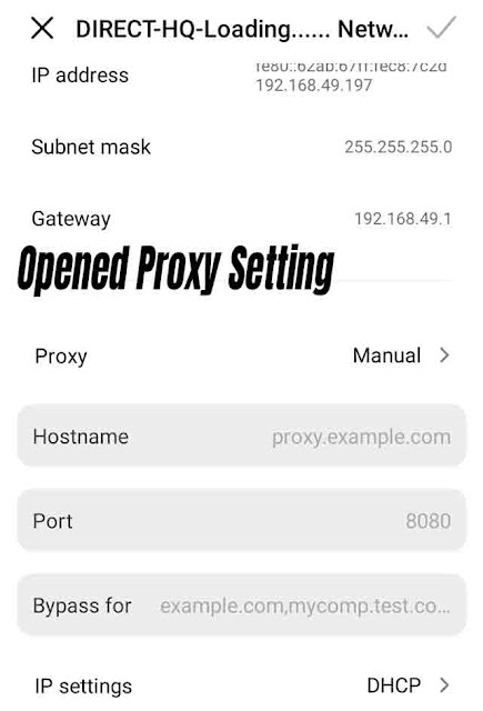 opened Proxy setting