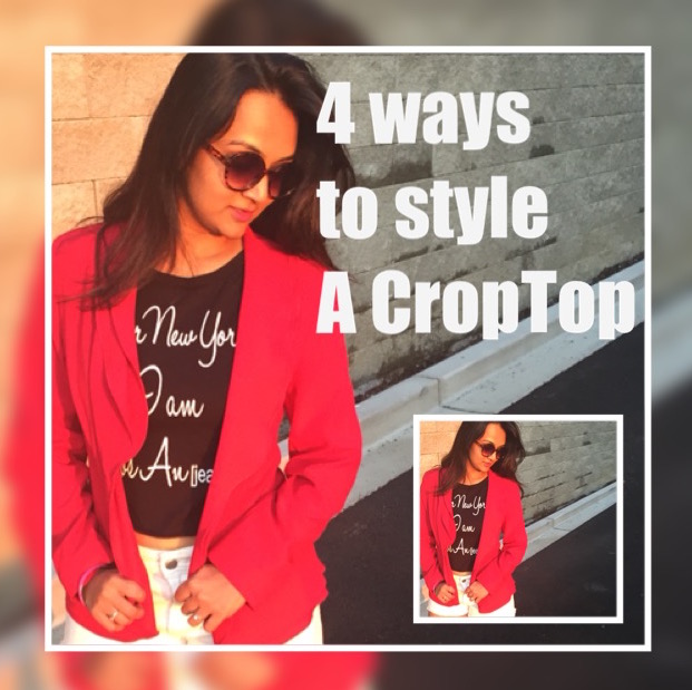 hot to style a crop top, different ways to wear a croptop, Video lookbook for a croptop, indian girl wearing a crop top