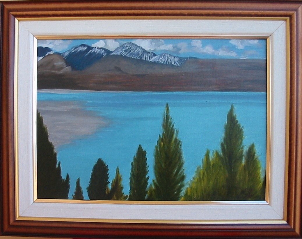 El lago, óleo, obra derivada, Esther Álvarez