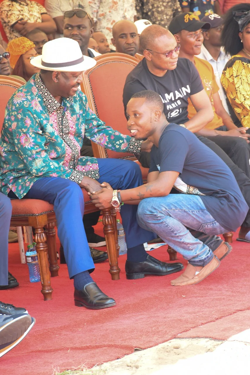 Raila Odinga, Amson Kingi and political broker Samir Nyundo.