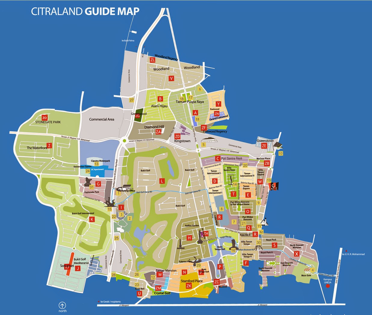 Guide Map  Property CitraLand Surabaya 