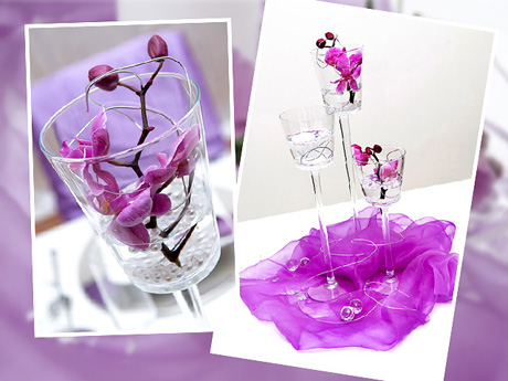 wedding table decorations purple blue