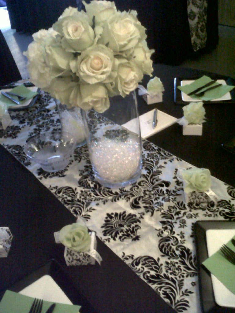 Our new black and white damask