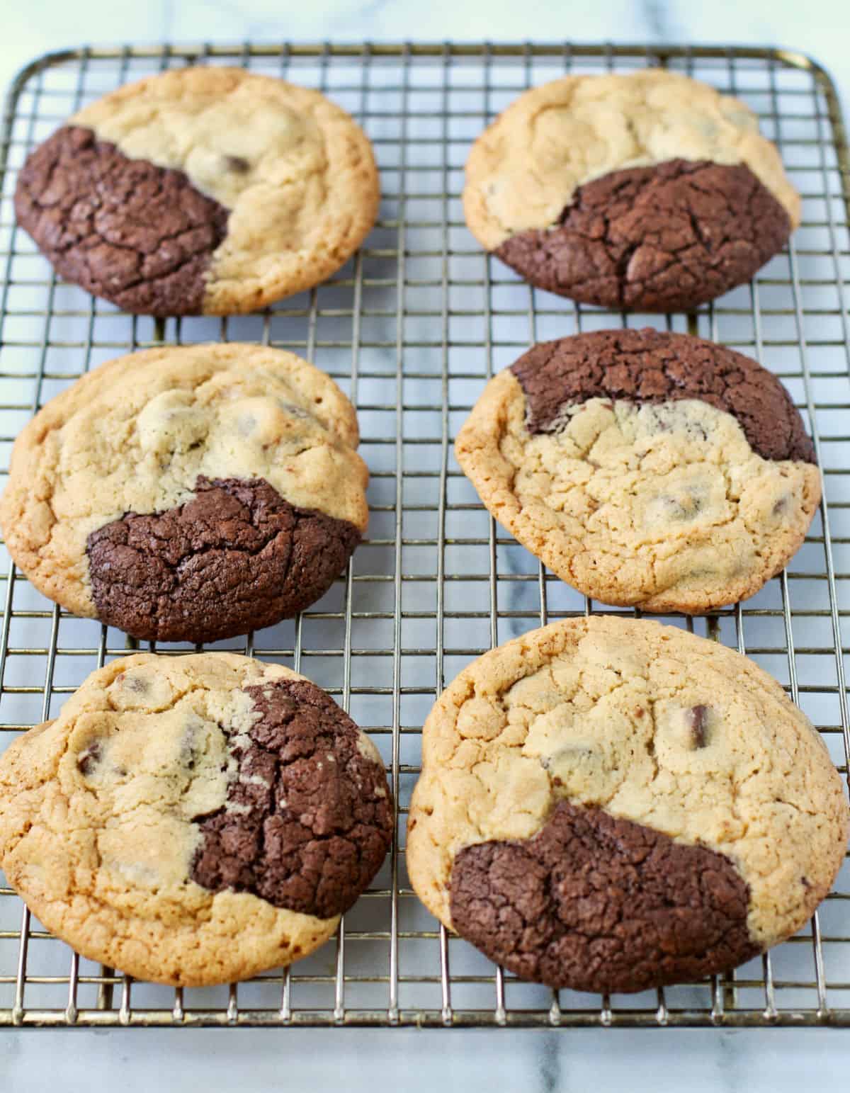 Brookies on a cooling rack.