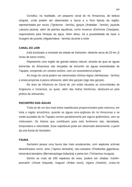 INVENTÁRIO DA OFERTA E INFRAESTRUTURA TURÍSTICA DE SANTARÉM – Pará – Amazônia – Brasil / ANO BASE 2013  - III. ATRATIVOS TURÍSTICOS