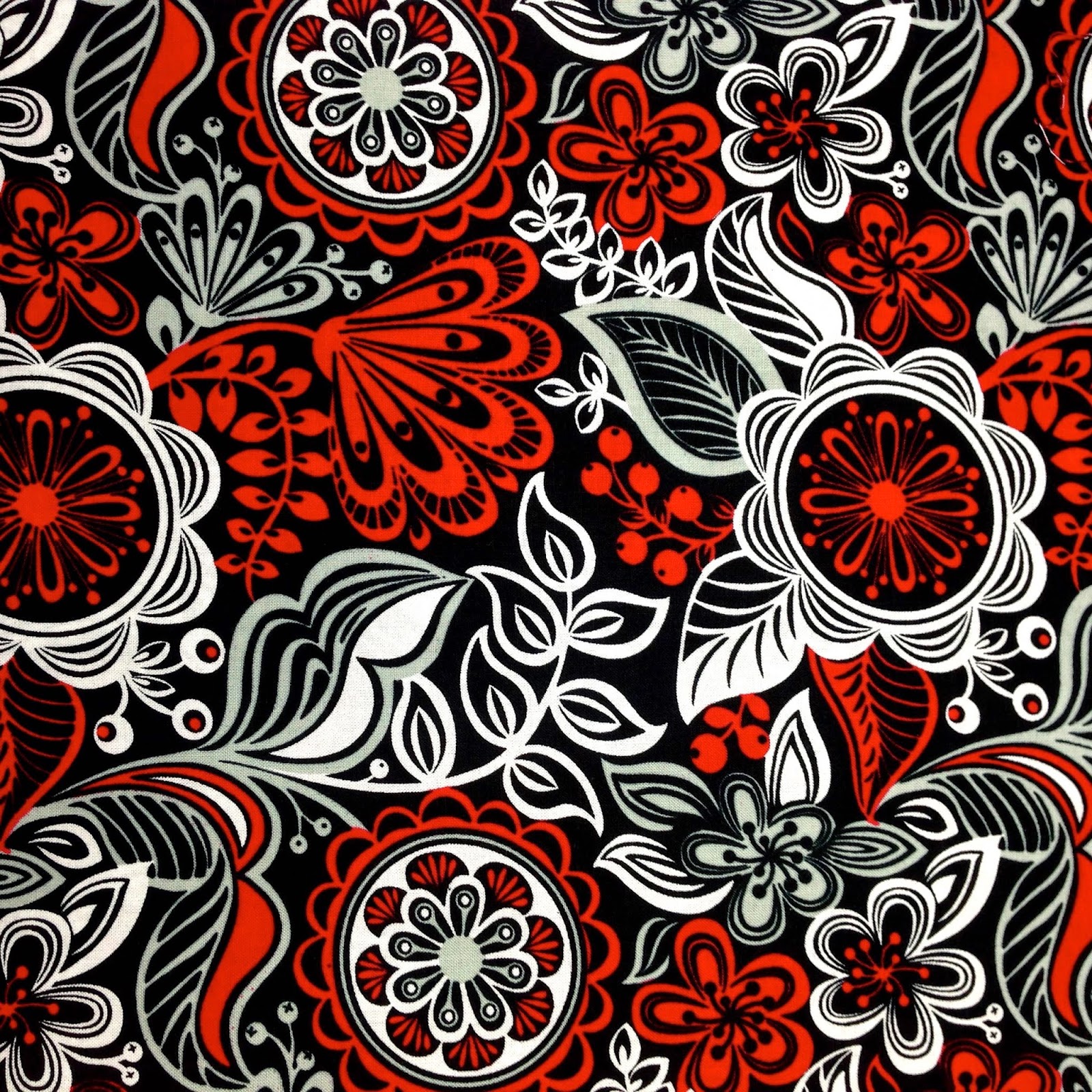 May May Shop C2472 Designer Brand Cotton Red Batik  Vine 