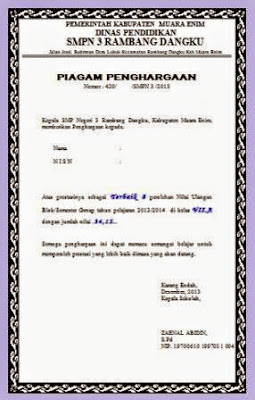 Contoh Piagam Siswa Berprestasi Info Pendidikan Terbaru