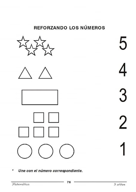 Números de Lógico Matemático de 3 años