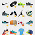 Sport Nike Stickers Set