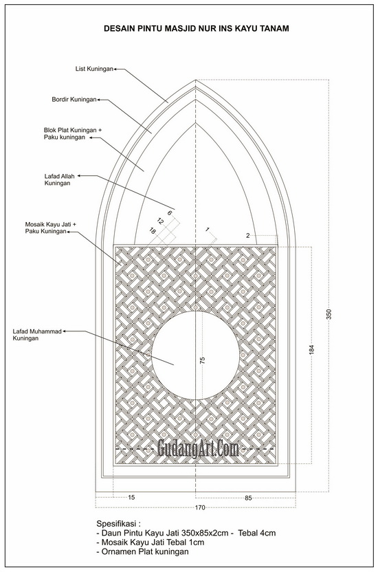 Desain Vector Ornamen Pintu Masjid Gudang Art Design