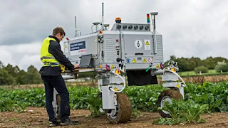 Robot Cultivator and Human Worker