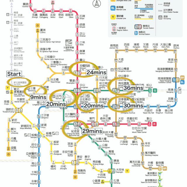 A3新北產業園區站路程時間圖