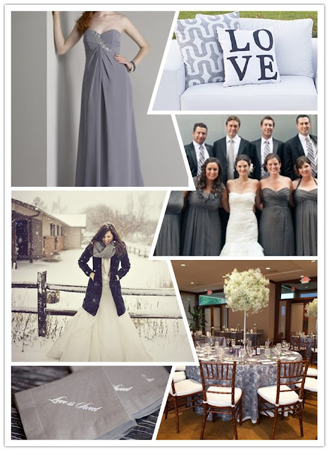 grey winter wedding theme