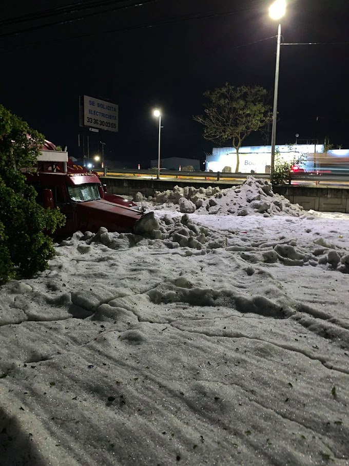 Estados// Guadalajara amanece cubierta de hielo tras granizada