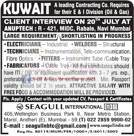 Leading contracting co Jobs for Kuwait