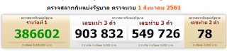 Thai Lotto Today Result For 01-08-2018 