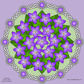 Violets and Amethyst Mandala