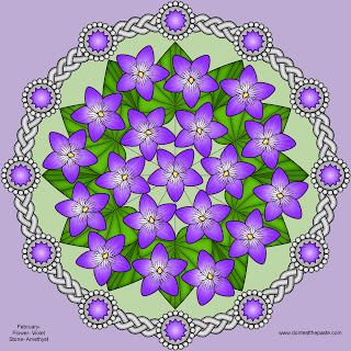 Violets and Amethyst Mandala